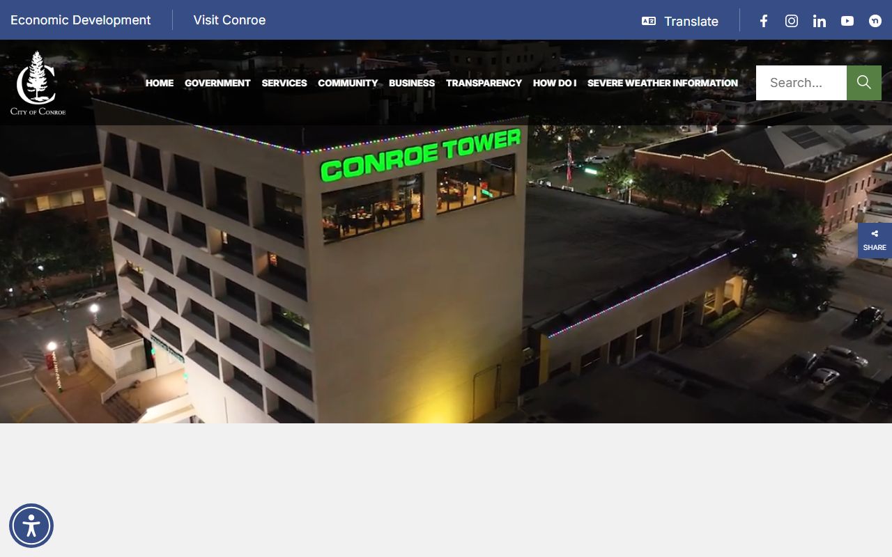 City of Conroe website for divorce records reference