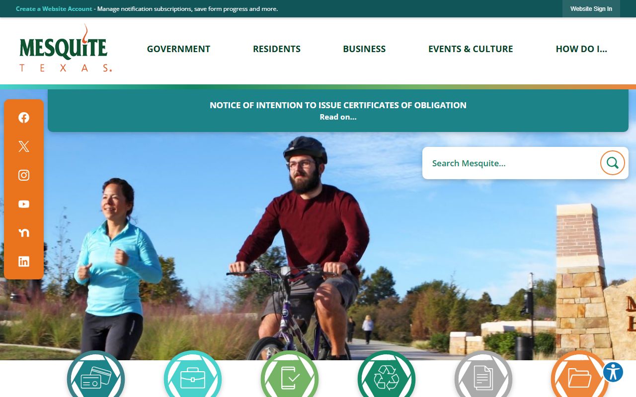 City of Mesquite official homepage