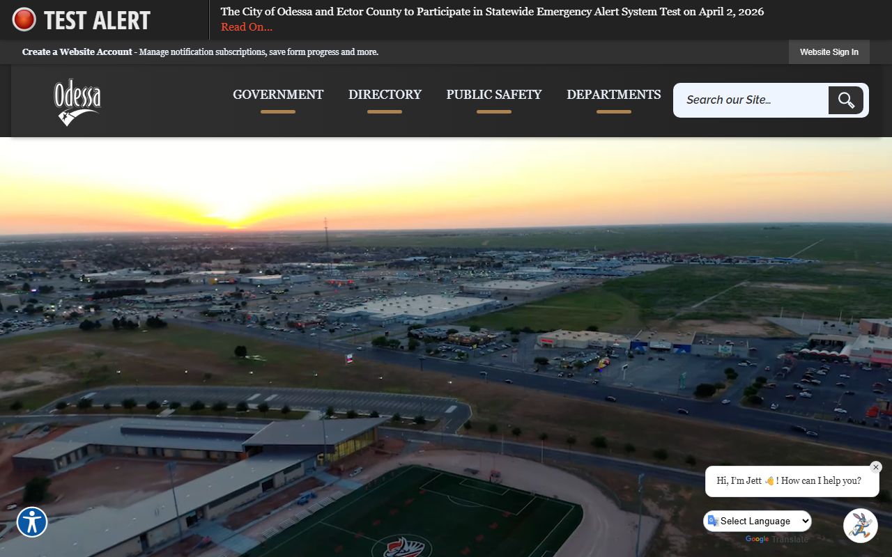 City of Odessa website for divorce records reference