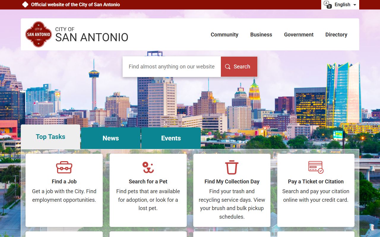 City of San Antonio website - San Antonio Divorce Records