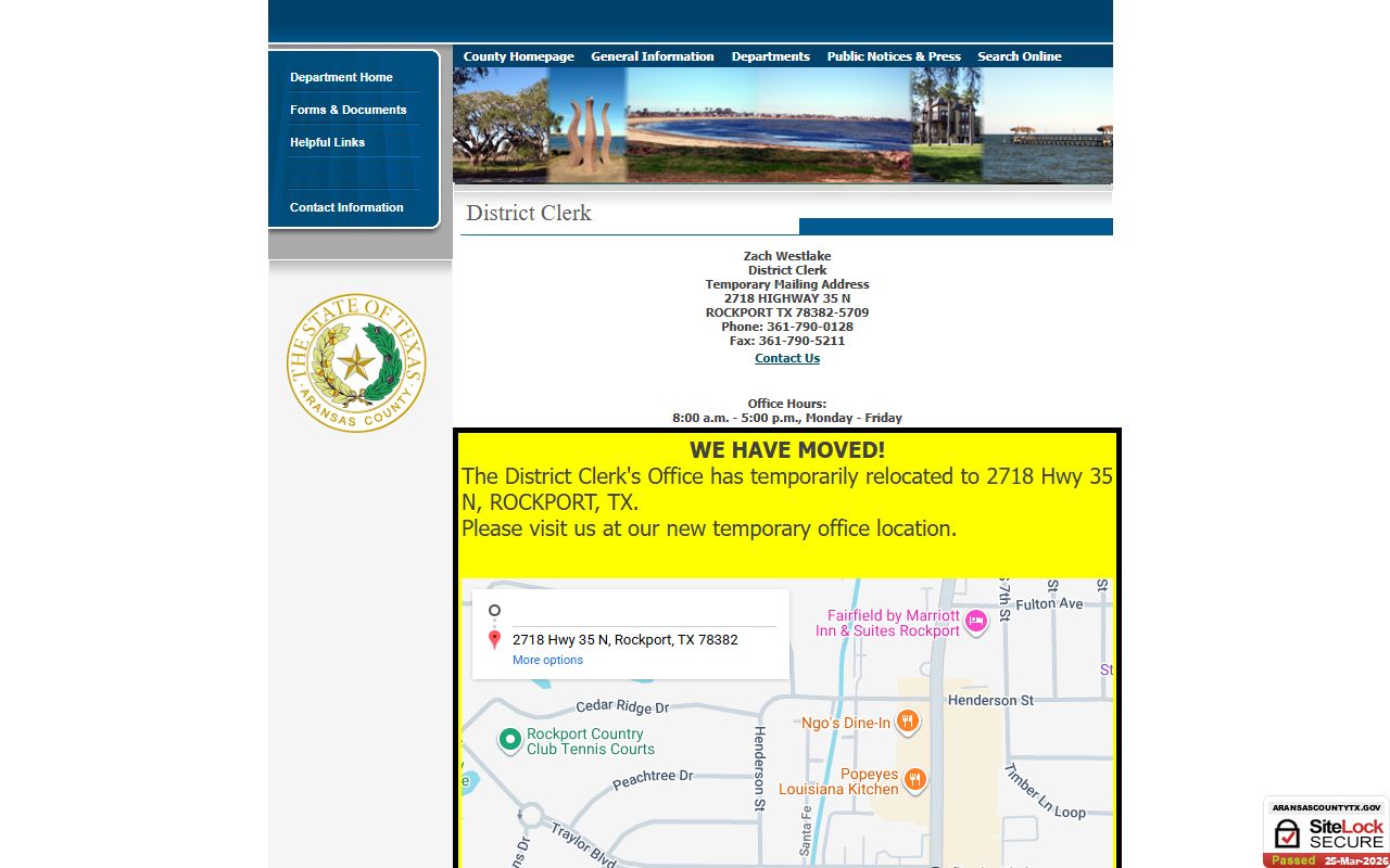 Aransas County divorce records - District Clerk website