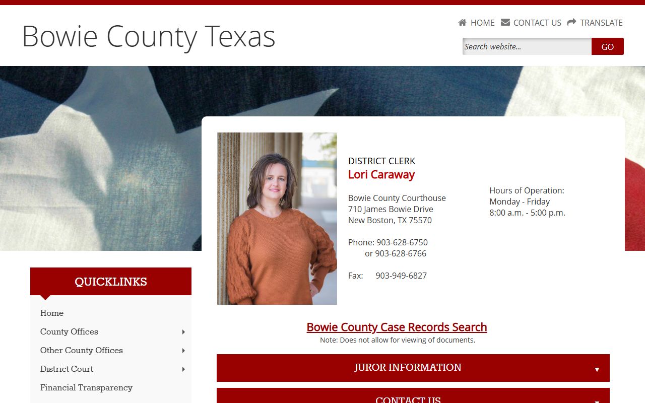 Bowie County divorce records district clerk