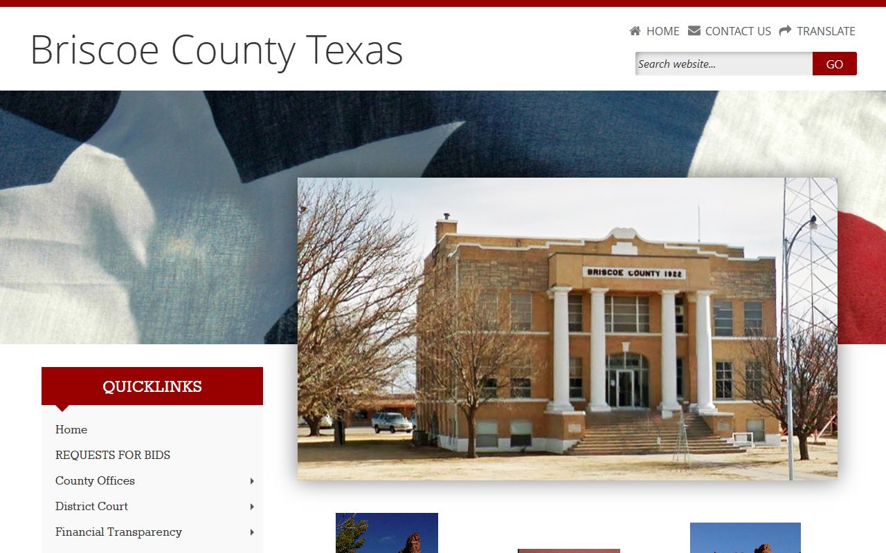Briscoe County homepage for county services including divorce records