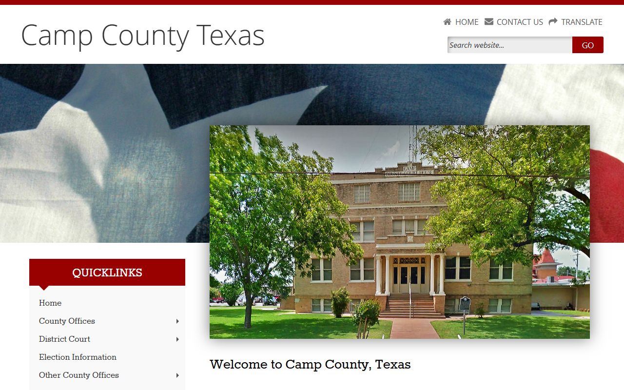 Camp County divorce records homepage