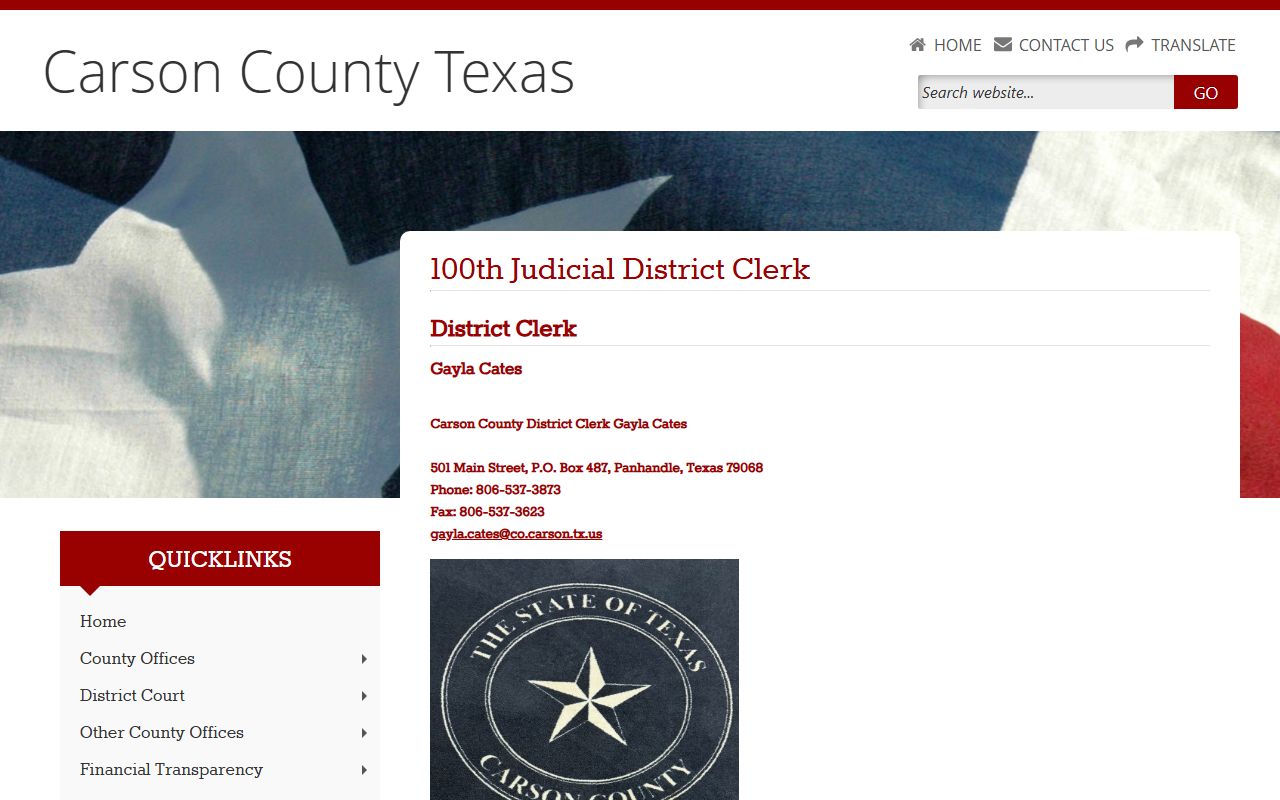 Carson County District Clerk divorce records