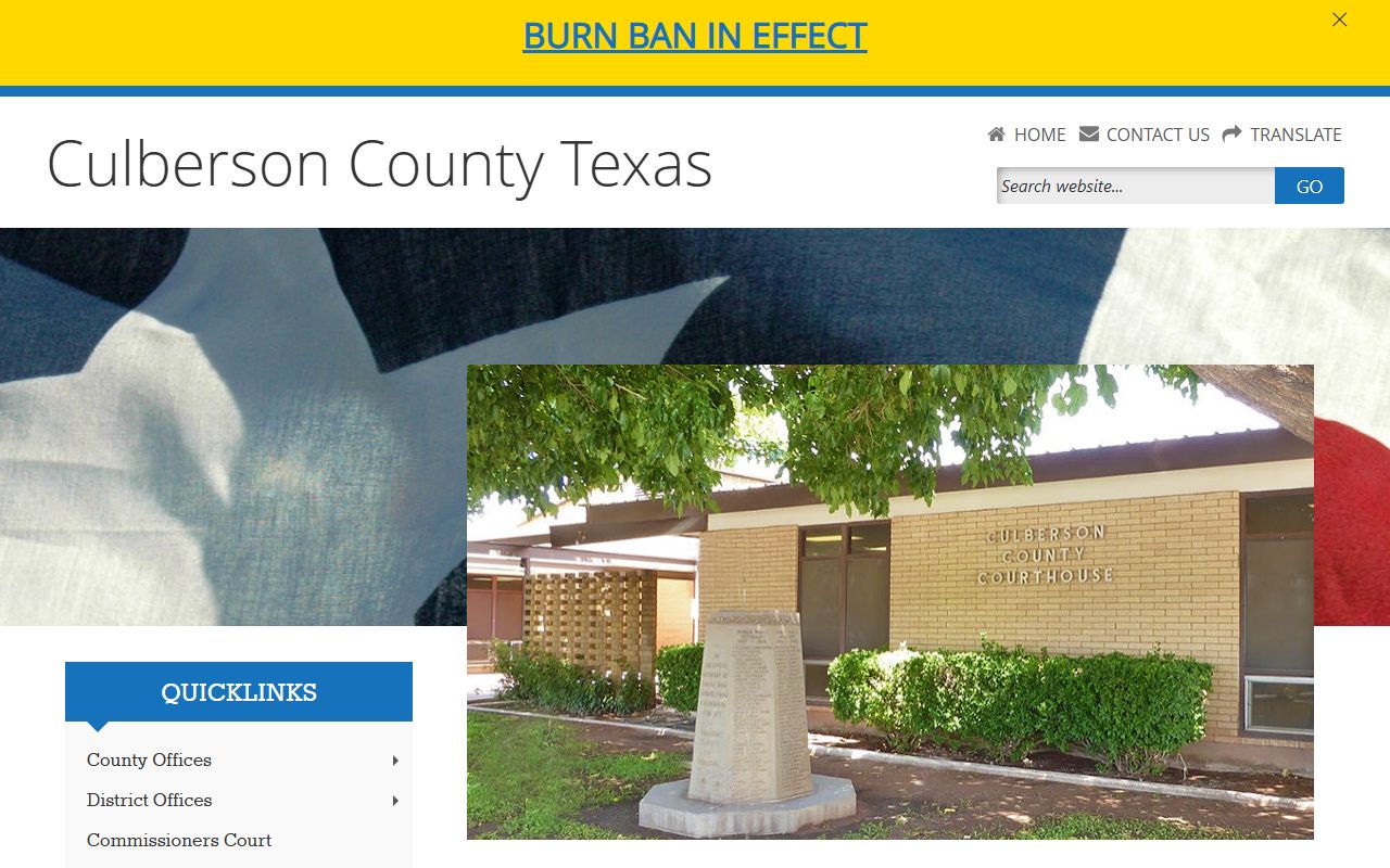 Culberson County Texas website for divorce records and court information
