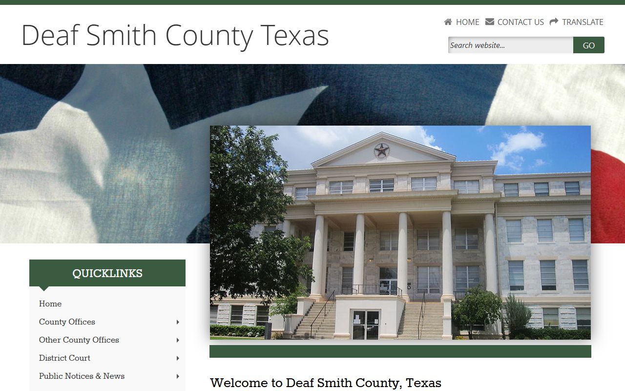 Deaf Smith County Texas website for divorce records and District Clerk information