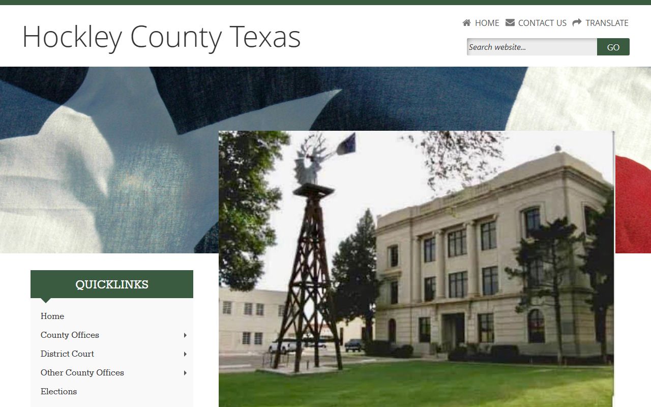 Hockley County homepage for divorce records access