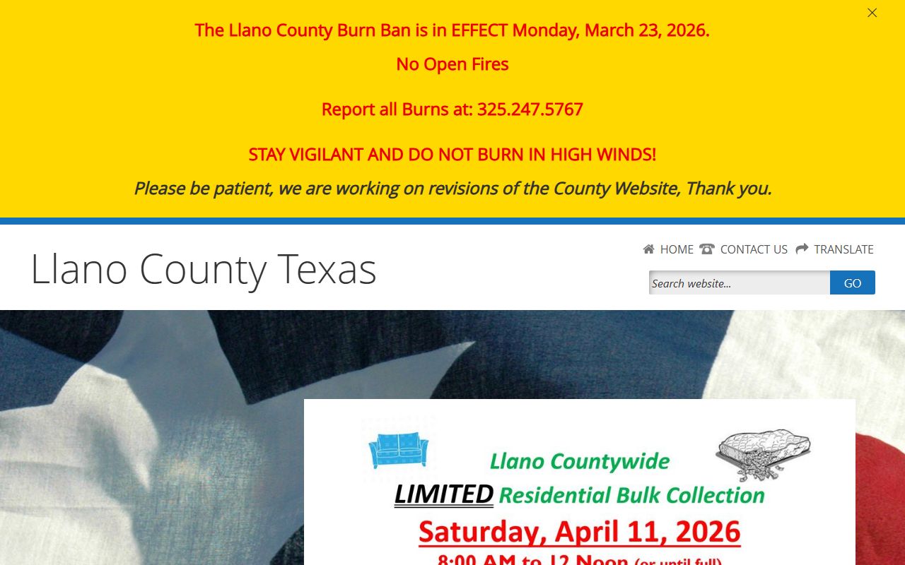 Llano County official website for divorce records