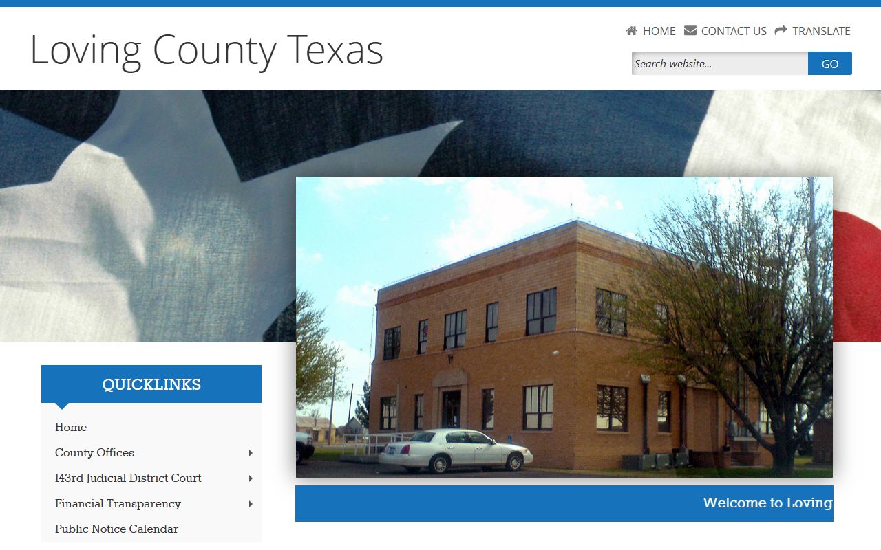 Loving County official website for divorce records