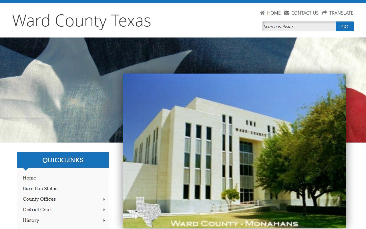 Ward County Texas website for divorce records and courthouse access in Monahans