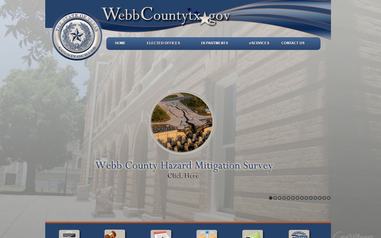 Webb County Texas website with courthouse and divorce records office information in Laredo