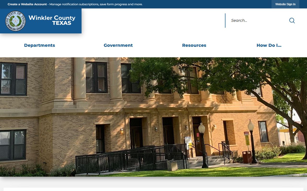 Winkler County homepage for divorce records