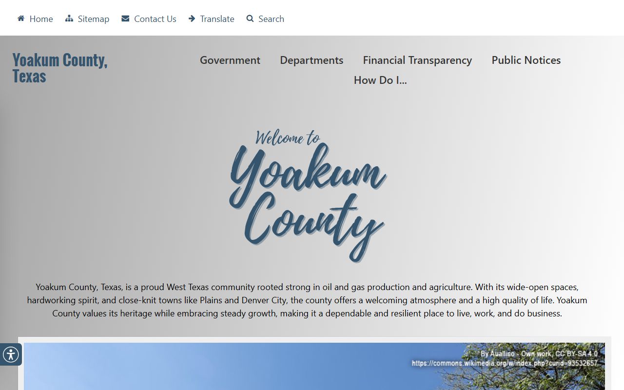 Yoakum County homepage for divorce records