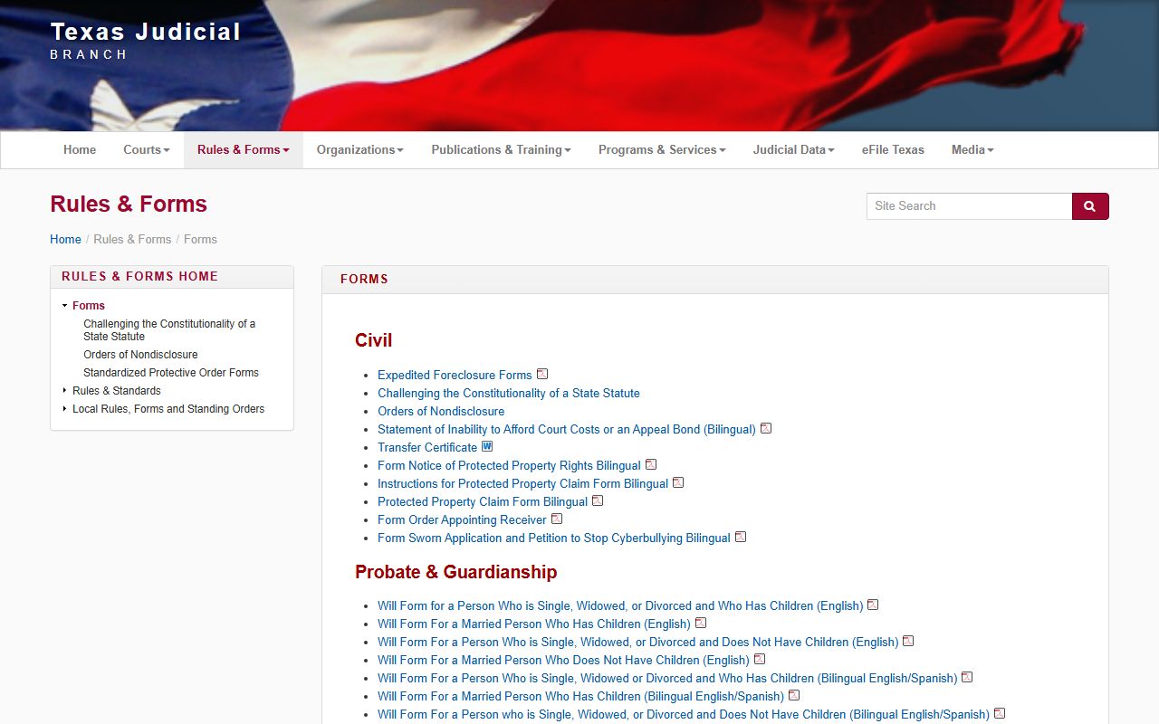 Jack County divorce records - Texas court forms